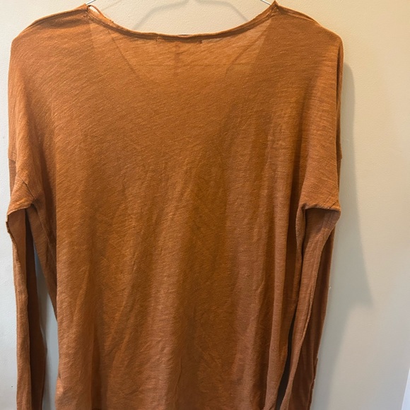 Free People Rust V-Neck Sweatshirt - Picture 2 of 6